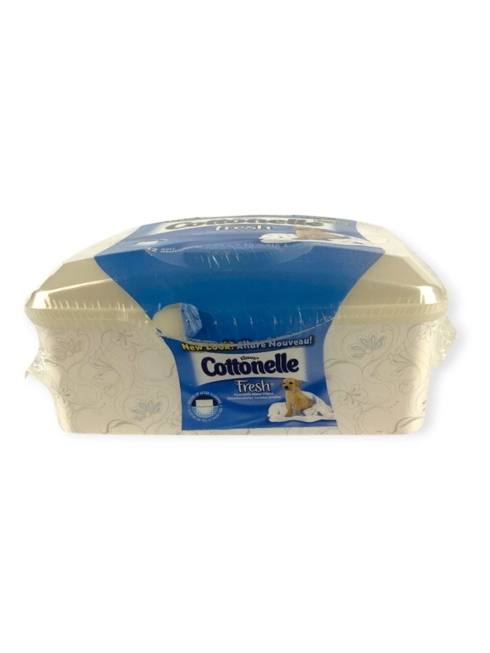 Cottonelle Fresh Flushable Wipes 42 ct Pop-Up Reusable Container Cream Floral